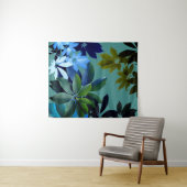 Green, Blue Blätter Art Wall Tapestry Wandteppich (Beispiel (Horizontal))