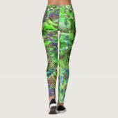 Green Blue Blätter Nature Leggings (Rückseite)