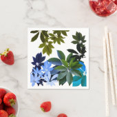 Green & Blue Blätter Standard Cocktail Napkin Serviette (Beispiel)