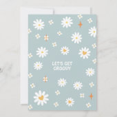 Green Blue Blume Power Hippie 70er Retro Birthday Einladung (Rückseite)