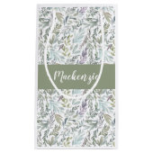 Green Blue Botanical Watercolor Kleine Geschenktüte (Vorderseite)