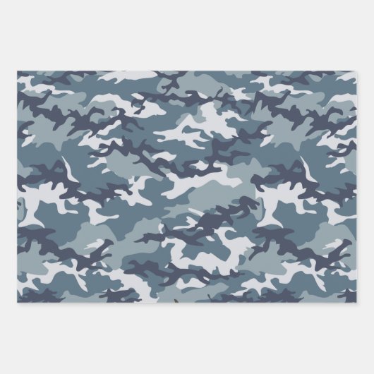 Green, Blue & Brown Camouflage Camouflage Geschenkpapier Set (Vorderseite 2)