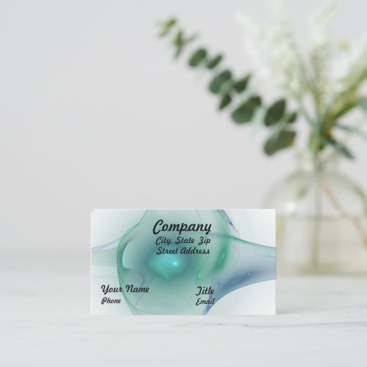 Green & Blue Bubble Artwork Visitenkarte (Stehend Vorderseite)