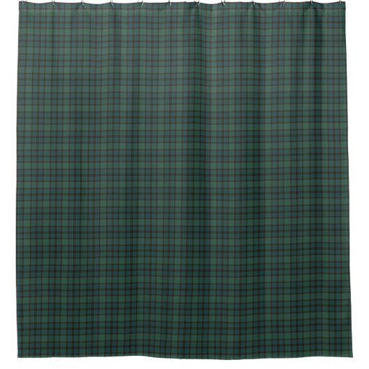 Green Blue Burgundy Tartan Plaid Shower Curtain Duschvorhang (Vorderseite)