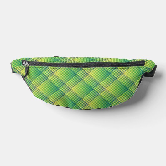 Green Blue Checker Abstract Pattern Bauchtasche (Ablage )