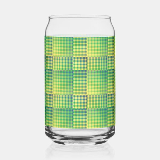 Green Blue Checker Abstract Pattern Dosenglas (Vorderseite)