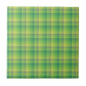 Green Blue Checker Abstract Pattern Fliese (Vorderseite)