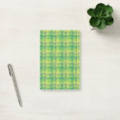 Green Blue Checker Abstract Pattern Post-it Klebezettel (Büro)