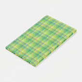 Green Blue Checker Abstract Pattern Post-it Klebezettel (angewinkelt)
