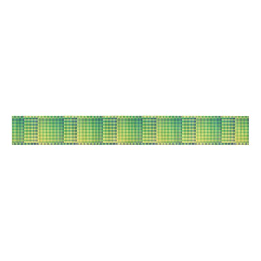 Green Blue Checker Abstract Pattern Ripsband (Vorderseite)
