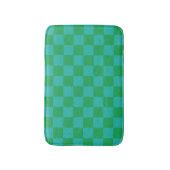 Green Blue Checkered Gingham Pattern Badematte (Vorderseite Vertikal)