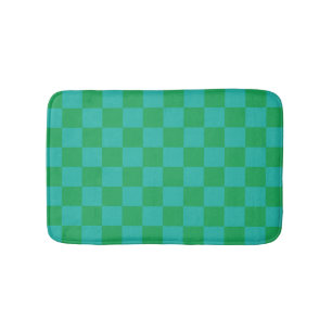 Green Blue Checkered Gingham Pattern Badematte