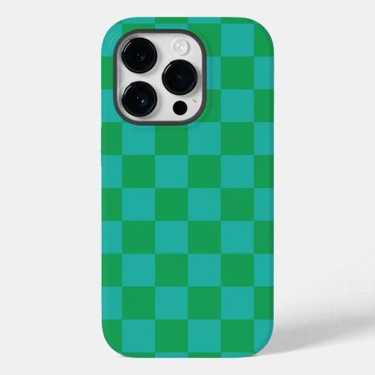 Green Blue Checkered Gingham Pattern Case-Mate iPhone Hülle (Rückseite)