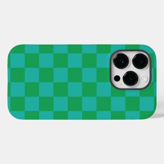 Green Blue Checkered Gingham Pattern Case-Mate iPhone Hülle (Rückseite (Horizontal))