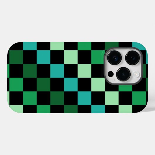 Green Blue Checkered Gingham Pattern Case-Mate iPhone Hülle (Rückseite (Horizontal))