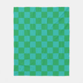 Green Blue Checkered Gingham Pattern Fleecedecke (Vorderseite)