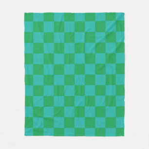 Green Blue Checkered Gingham Pattern Fleecedecke