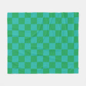 Green Blue Checkered Gingham Pattern Fleecedecke (Vorderseite (Horizontal))