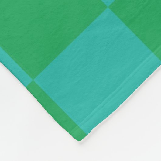 Green Blue Checkered Gingham Pattern Fleecedecke (Ecke)