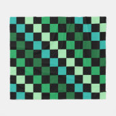 Green Blue Checkered Gingham Pattern Fleecedecke (Vorderseite (Horizontal))