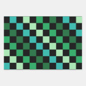 Green Blue Checkered Gingham Pattern Geschenkpapier Set (Vorderseite 3)