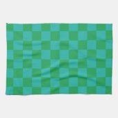 Green Blue Checkered Gingham Pattern Geschirrtuch (Horizontal)