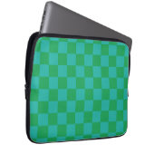 Green Blue Checkered Gingham Pattern Laptopschutzhülle (Vorne Rechts)