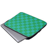 Green Blue Checkered Gingham Pattern Laptopschutzhülle (Vorne Knopf)