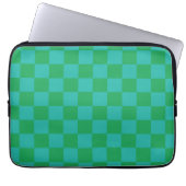 Green Blue Checkered Gingham Pattern Laptopschutzhülle (Vorderseite)