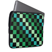 Green Blue Checkered Gingham Pattern Laptopschutzhülle (Vorne Rechts)