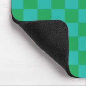 Green Blue Checkered Gingham Pattern Mousepad (Ecke)