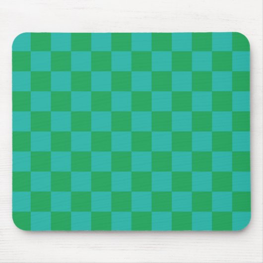 Green Blue Checkered Gingham Pattern Mousepad (Vorne)