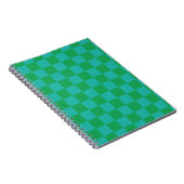 Green Blue Checkered Gingham Pattern Notizblock (Rechte Seite)