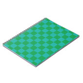 Green Blue Checkered Gingham Pattern Notizblock (Linke Seite)