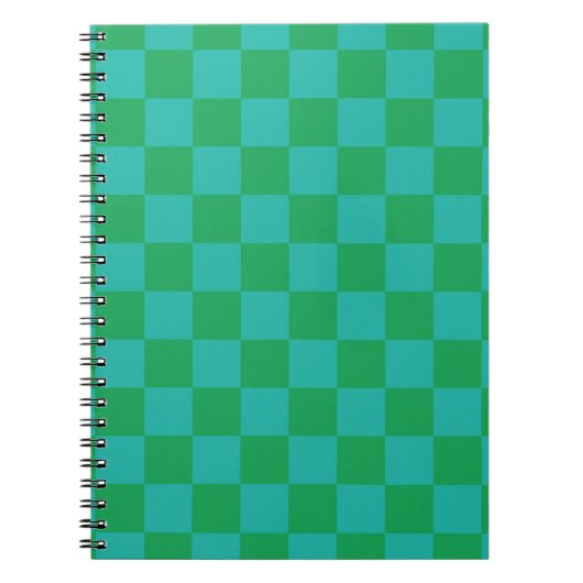 Green Blue Checkered Gingham Pattern Notizblock (Vorderseite)