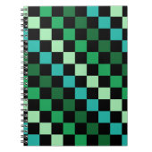 Green Blue Checkered Gingham Pattern Notizblock (Vorderseite)