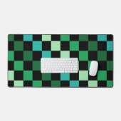 Green Blue Checkered Gingham Pattern Schreibtischunterlage (Tastatur & Maus)