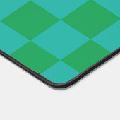 Green Blue Checkered Gingham Pattern Schreibtischunterlage (Ecke)