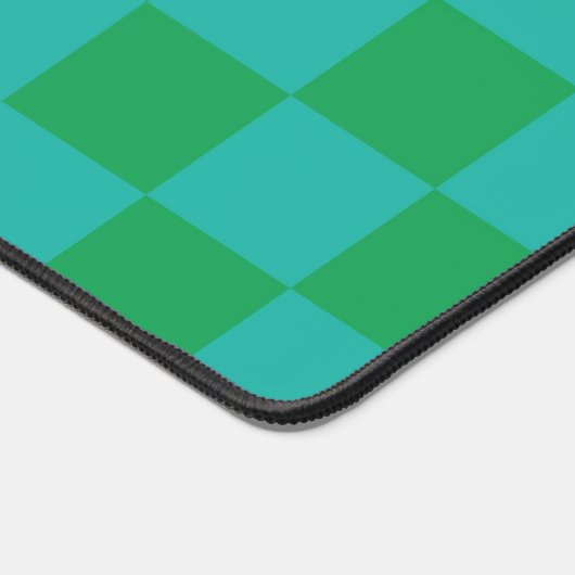 Green Blue Checkered Gingham Pattern Schreibtischunterlage (Ecke)