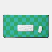 Green Blue Checkered Gingham Pattern Schreibtischunterlage (Tastatur & Maus)
