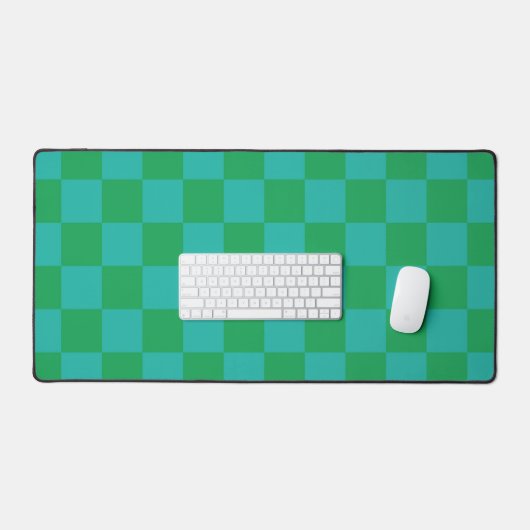 Green Blue Checkered Gingham Pattern Schreibtischunterlage (Tastatur & Maus)