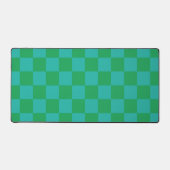 Green Blue Checkered Gingham Pattern Schreibtischunterlage (Vorderseite)