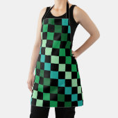 Green Blue Checkered Gingham Pattern Schürze (InSitu)