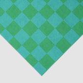 Green Blue Checkered Gingham Pattern Seidenpapier (Ausschnitt)