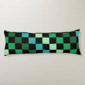 Green Blue Checkered Gingham Pattern Seitenschläferkissen (Rückseite)
