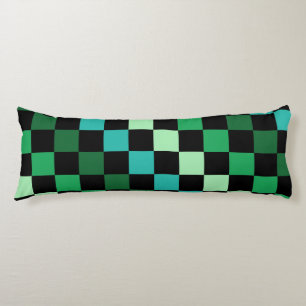 Green Blue Checkered Gingham Pattern Seitenschläferkissen