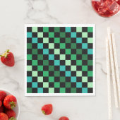 Green Blue Checkered Gingham Pattern Serviette (Beispiel)
