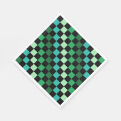Green Blue Checkered Gingham Pattern Serviette (Ecke)