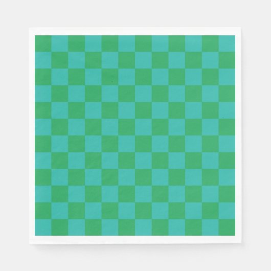 Green Blue Checkered Gingham Pattern Serviette (Vorderseite)