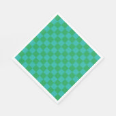 Green Blue Checkered Gingham Pattern Serviette (Ecke)